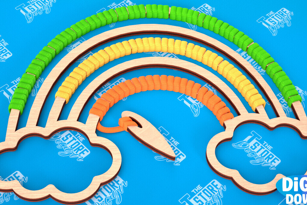 Σετ των 2 Intra απο ξύλο plywood 3mm-4mm πάχος – Rainbow Craft Kit | Είδη χειροτεχνίας | CNC Δίασταση  20x20 cm INTRAFABR-103048719