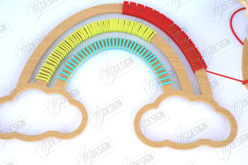 Σετ των 2 Intra απο ξύλο plywood 3mm-4mm πάχος – Rainbow Craft Kit. Μοντεσσόρι Δίασταση  20x20 cm INTRAFABR-114815683