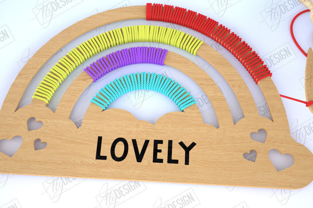 Σετ των 2 Intra απο ξύλο plywood 3mm-4mm πάχος – Rainbow Craft Kit. Μοντεσσόρι Δίασταση  20x20 cm INTRAFABR-114815772