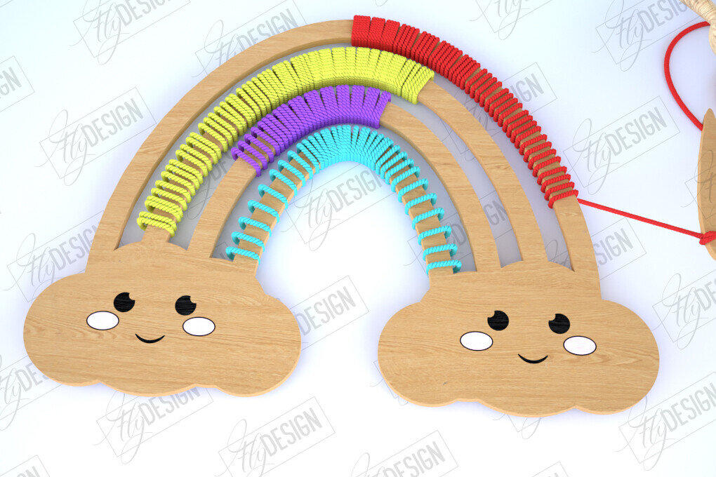 Σετ των 2 Intra απο ξύλο plywood 3mm-4mm πάχος – Rainbow Craft Kit. Μοντεσσόρι Δίασταση  20x20 cm INTRAFABR-114815801