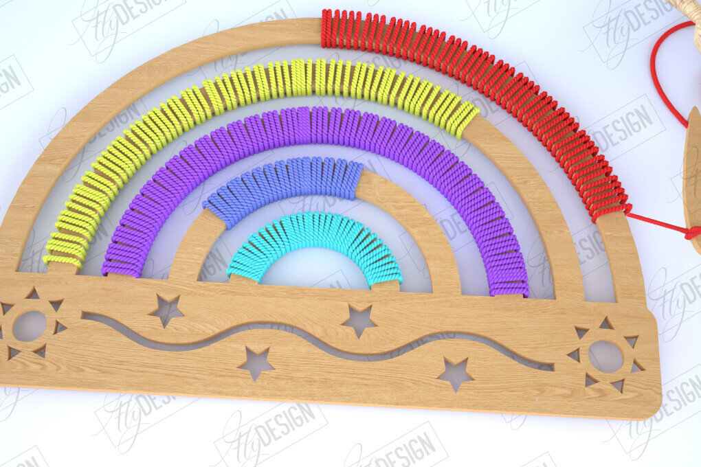 Σετ των 2 Intra απο ξύλο plywood 3mm-4mm πάχος – Rainbow Craft Kit. Μοντεσσόρι Δίασταση  20x20 cm INTRAFABR-114815824