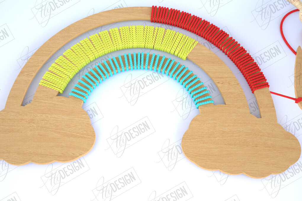 Σετ των 2 Intra απο ξύλο plywood 3mm-4mm πάχος – Rainbow Craft Kit. Μοντεσσόρι Δίασταση  20x20 cm INTRAFABR-114815914