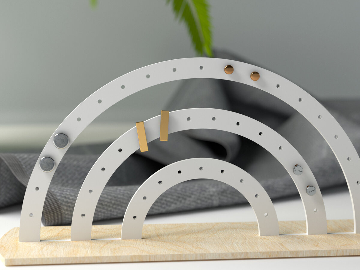 Σετ των 2 Intra απο ξύλο plywood 3mm-4mm πάχος – Σταντ για κοσμήματα Rainbow Earing Δίασταση  20x20 cm INTRAFABR-26214867