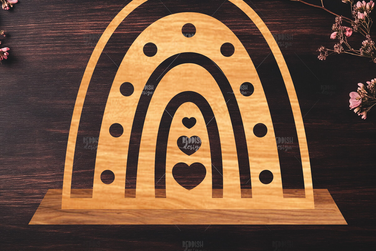 Σετ των 2 Intra απο ξύλο plywood 3mm-4mm πάχος – Διακόσμηση σπιτιού Rainbow Δίασταση  20x20 cm INTRAFABR-122463116