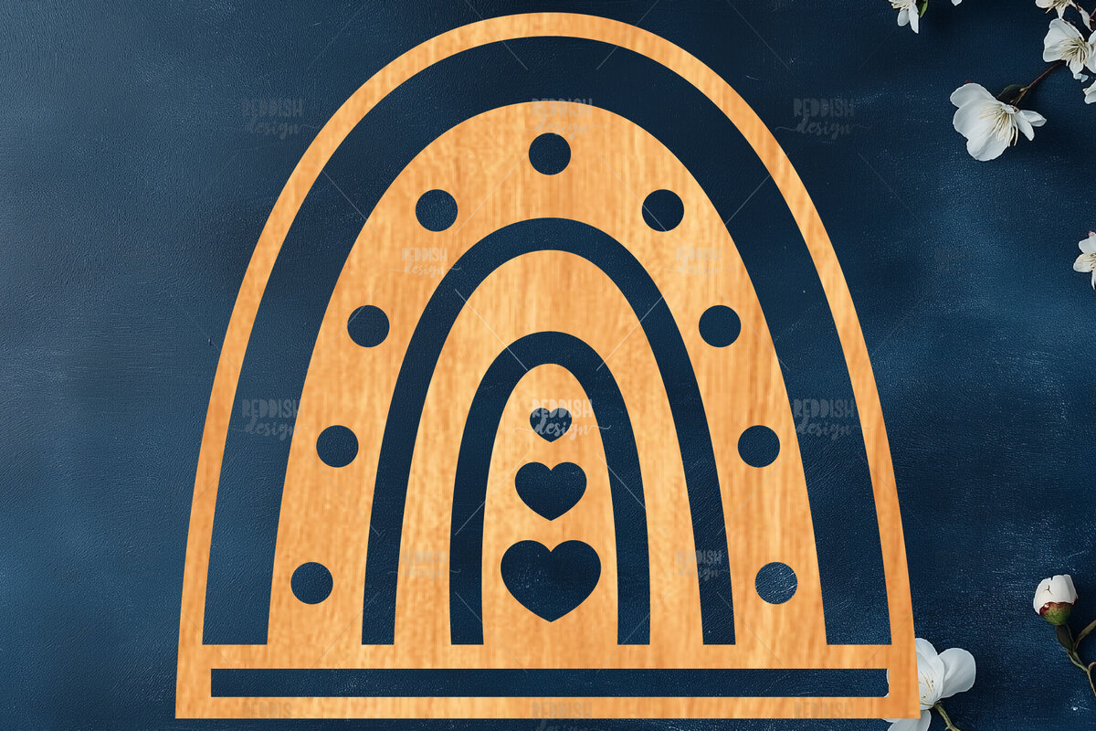 Σετ των 2 Intra απο ξύλο plywood 3mm-4mm πάχος – Rainbow Macrame Holder Δίασταση  20x20 cm INTRAFABR-119877810