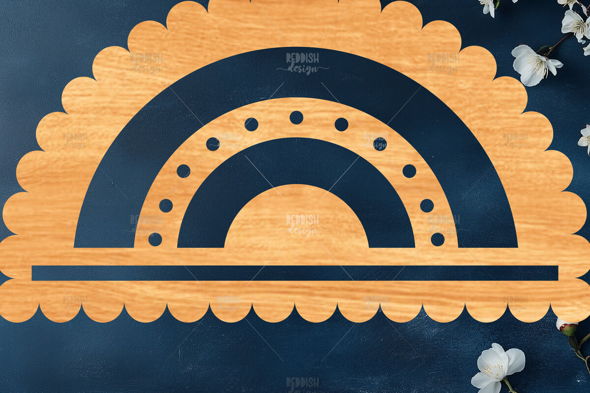 Σετ των 2 Intra απο ξύλο plywood 3mm-4mm πάχος – Rainbow Macrame Holder Δίασταση  20x20 cm INTRAFABR-119877879