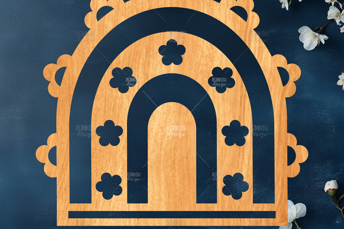 Σετ των 2 Intra απο ξύλο plywood 3mm-4mm πάχος – Rainbow Macrame Holder Δίασταση  20x20 cm INTRAFABR-119877890