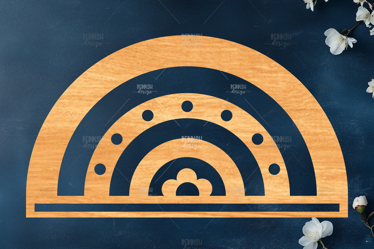 Σετ των 2 Intra απο ξύλο plywood 3mm-4mm πάχος – Rainbow Macrame Holder Δίασταση  20x20 cm INTRAFABR-119877896