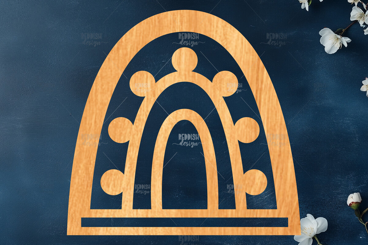 Σετ των 2 Intra απο ξύλο plywood 3mm-4mm πάχος – Rainbow Macrame Holder Δίασταση  20x20 cm INTRAFABR-119877788