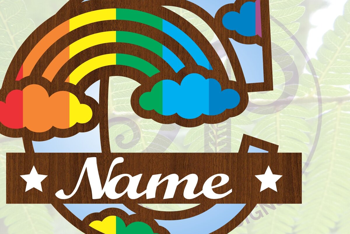 Σετ των 2 Intra απο ξύλο plywood 3mm-4mm πάχος – Αρχείο Rainbow Monogram Letter C Δίασταση  20x20 cm INTRAFABR-70085593