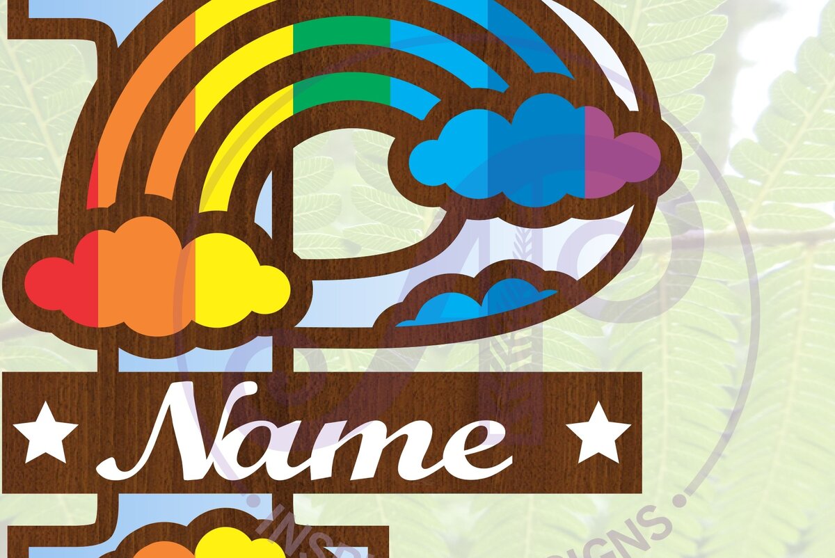 Σετ των 2 Intra απο ξύλο plywood 3mm-4mm πάχος – Αρχείο Rainbow Monogram Letter P Δίασταση  20x20 cm INTRAFABR-70085866