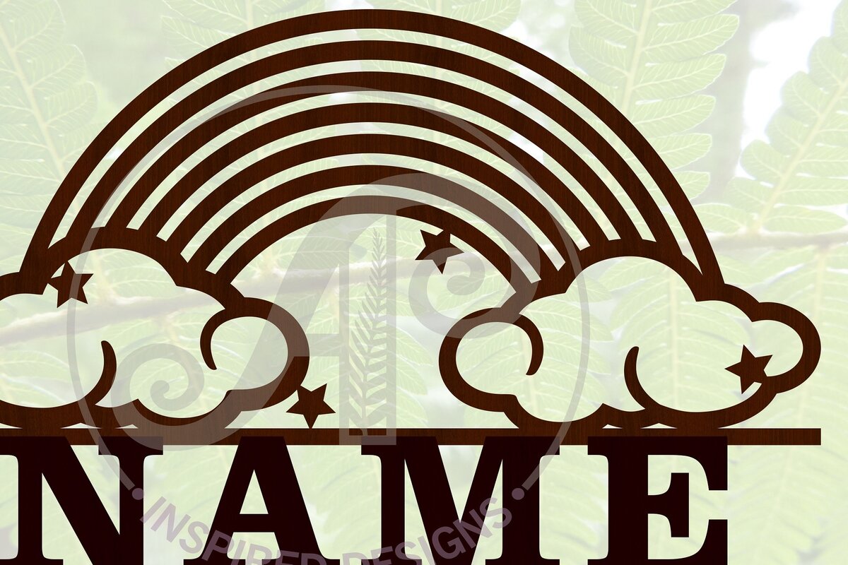 Intra απο ξύλο plywood 3mm-4mm πάχος – Αρχείο περικοπής Name Sign Rainbow Δίασταση  40x30 cm INTRAFABR-65165181