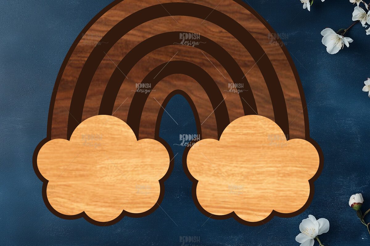 Σετ των 2 Intra απο ξύλο plywood 3mm-4mm πάχος – Rainbow Wooden Nursery Cut Laser Δίασταση  20x20 cm INTRAFABR-120626882