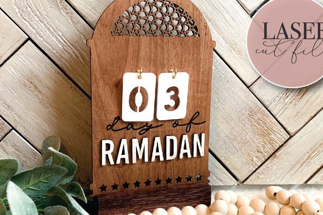 Σετ των 2 Intra απο ξύλο plywood 3mm-4mm πάχος – Ημερολόγιο Ραμαζάνι Δίασταση  20x20 cm INTRAFABR-73205143