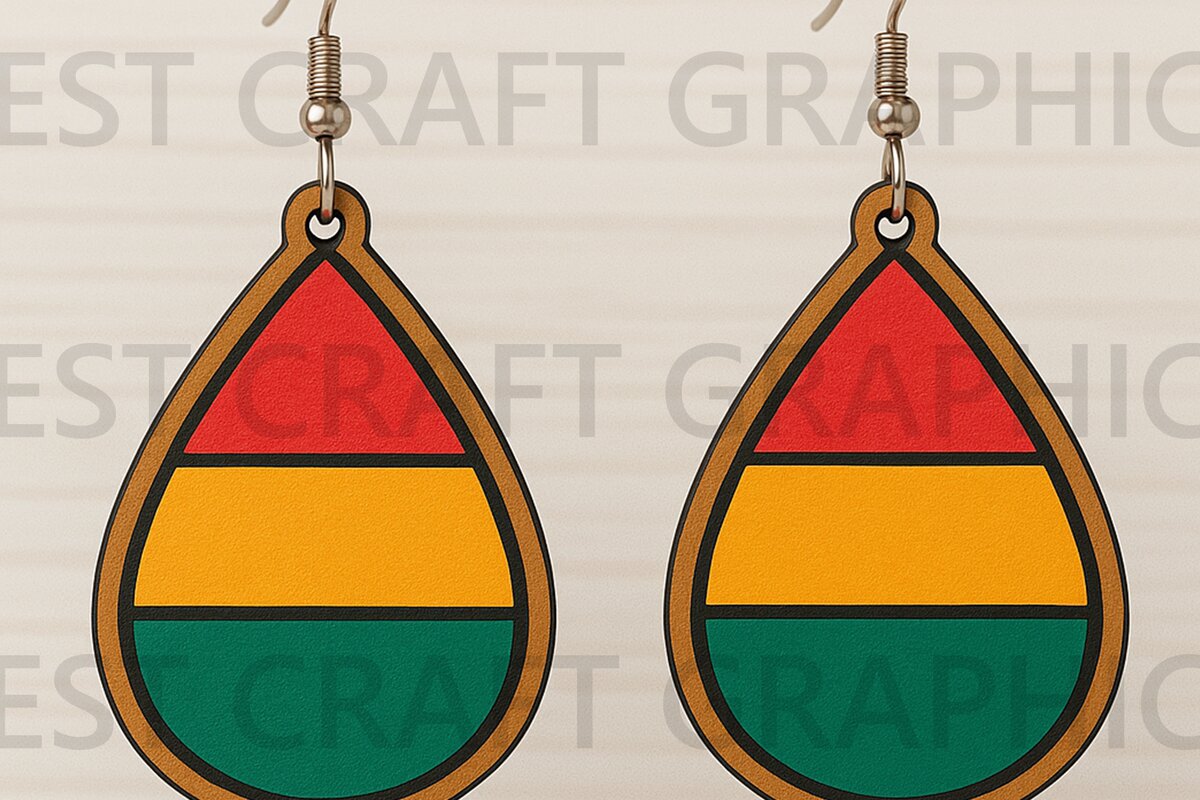 Σετ των 3 Intra απο ξύλο plywood 3mm-4mm πάχος – Σκουλαρίκια Rasta Teardrop Cut Δίασταση  5x5 cm INTRAFABR-123663830