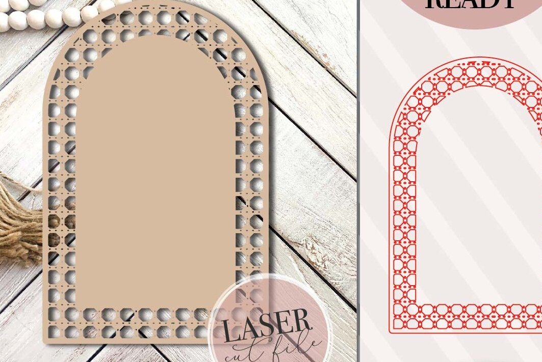 Σετ των 2 Intra απο ξύλο plywood 3mm-4mm πάχος – Rattan Arch Δίασταση  20x20 cm INTRAFABR-71439671