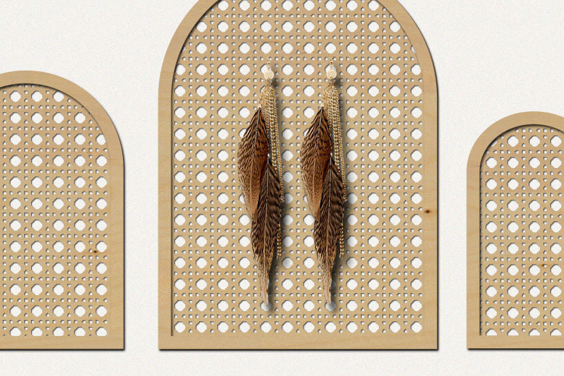 Σετ των 2 Intra απο ξύλο plywood 3mm-4mm πάχος – Καμάρες Rattan Δίασταση  20x20 cm INTRAFABR-29798746