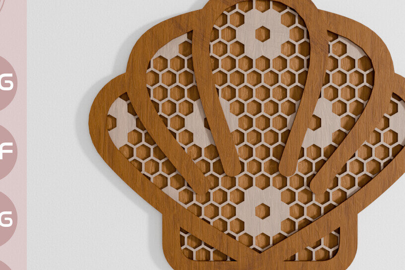 Σετ των 2 Intra απο ξύλο plywood 3mm-4mm πάχος – Rattan Baby Newborn Shell Decor Lasercut Δίασταση  20x20 cm INTRAFABR-105657049