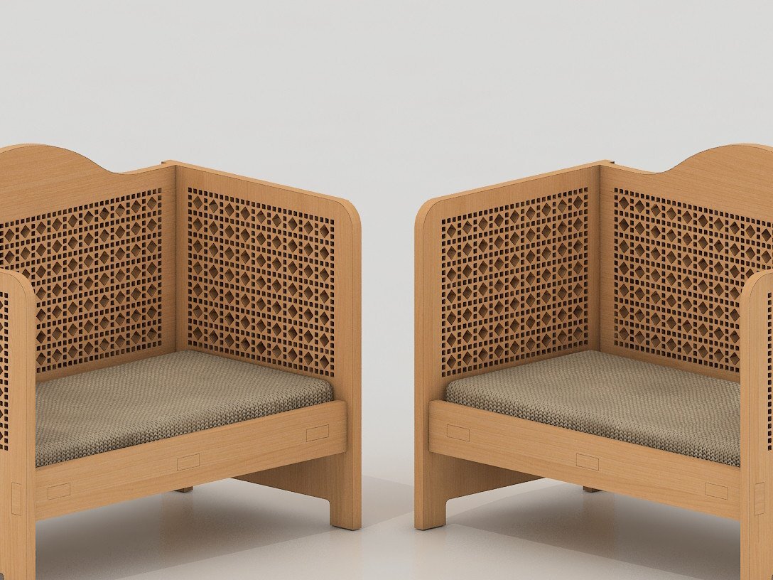 Σετ των 2 Intra απο ξύλο plywood 3mm-4mm πάχος – Αρχεία κοπής με λέιζερ βρεφικής κούνιας από μπαστούνι μπαστούνι Δίασταση  20x20 cm INTRAFABR-39967031