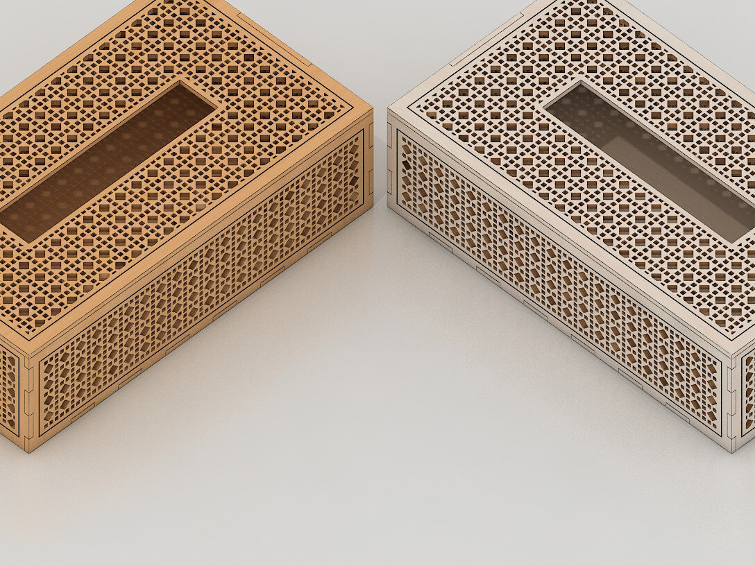 Σετ των 2 Intra απο ξύλο plywood 3mm-4mm πάχος – Πρότυπα διακοσμητικού κουτιού από μπαστούνι ρατάν 235 Δίασταση  20x20 cm INTRAFABR-53997731