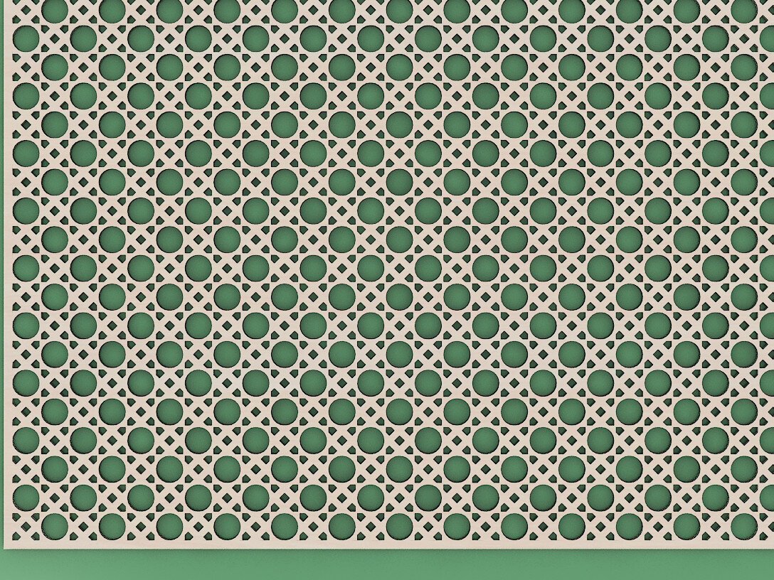 Σετ των 2 Intra απο ξύλο plywood 3mm-4mm πάχος – Πρότυπο κοπής με μοτίβο ζαχαροκάλαμου ρατάν 224 Δίασταση  20x20 cm INTRAFABR-54154876