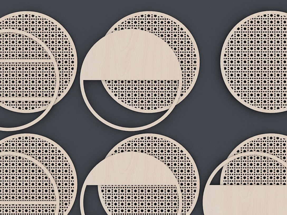 Σετ των 2 Intra απο ξύλο plywood 3mm-4mm πάχος – Πακέτο κρεμάστρας πόρτας με μοτίβο μπαστούνι από μπαστούνι Δίασταση  20x20 cm INTRAFABR-41643882