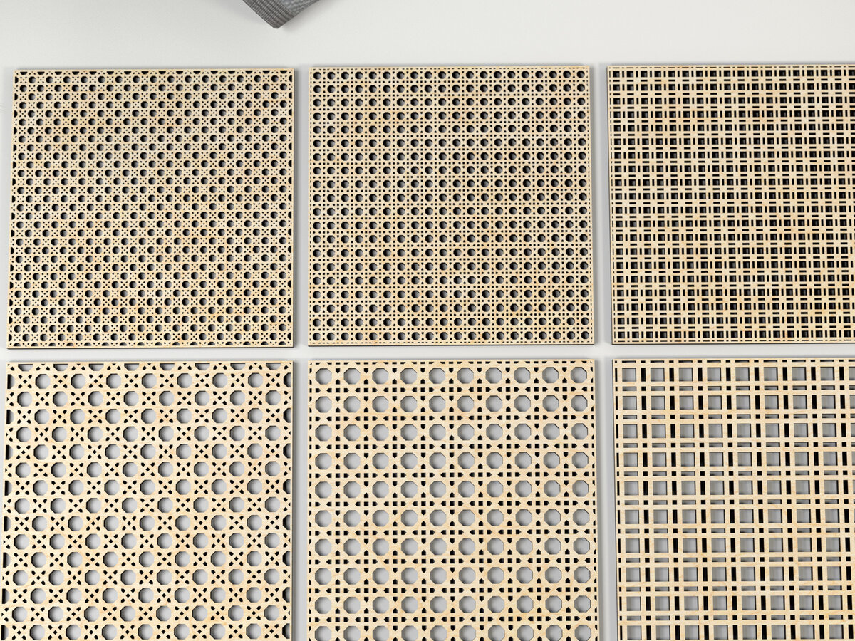 Σετ των 2 Intra απο ξύλο plywood 3mm-4mm πάχος – Αρχεία Rattan, Cane, Weaving - Files Δίασταση  20x20 cm INTRAFABR-27317902