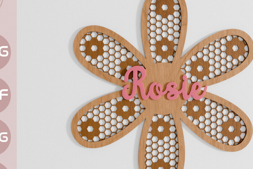 Σετ των 2 Intra απο ξύλο plywood 3mm-4mm πάχος – Rattan Honeycomb Baby Kids Δίασταση  20x20 cm INTRAFABR-105558651