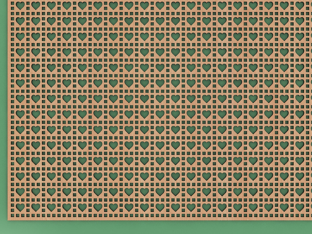 Σετ των 2 Intra απο ξύλο plywood 3mm-4mm πάχος – Αρχεία Rattan Pattern Glowforge 227 Δίασταση  20x20 cm INTRAFABR-54154467