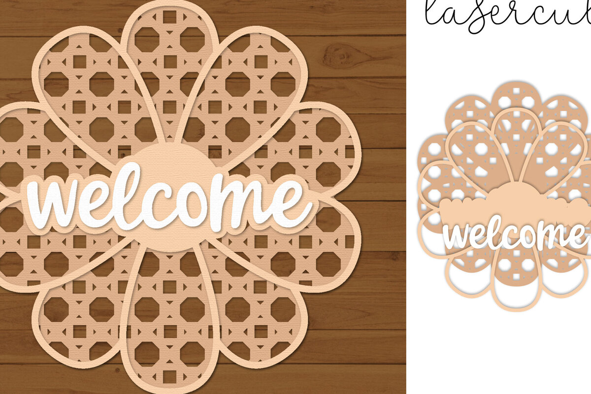 Intra απο ξύλο plywood 3mm-4mm πάχος – Rattan Sign Lasercut - Πρότυπο Lasercut Δίασταση  40x30 cm INTRAFABR-121369136