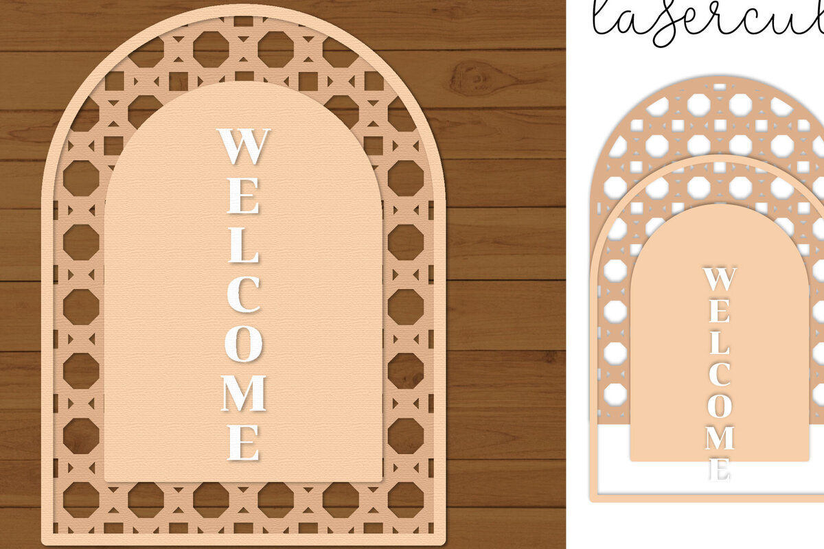 Intra απο ξύλο plywood 3mm-4mm πάχος – Rattan Sign Lasercut - Πρότυπο Lasercut Δίασταση  40x30 cm INTRAFABR-121369159