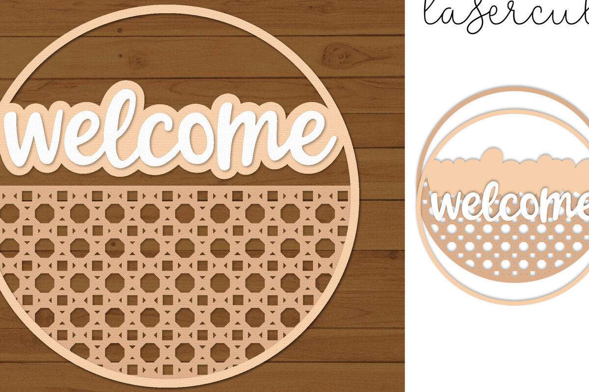 Intra απο ξύλο plywood 3mm-4mm πάχος – Rattan Sign Lasercut - Πρότυπο Lasercut Δίασταση  40x30 cm INTRAFABR-121369166