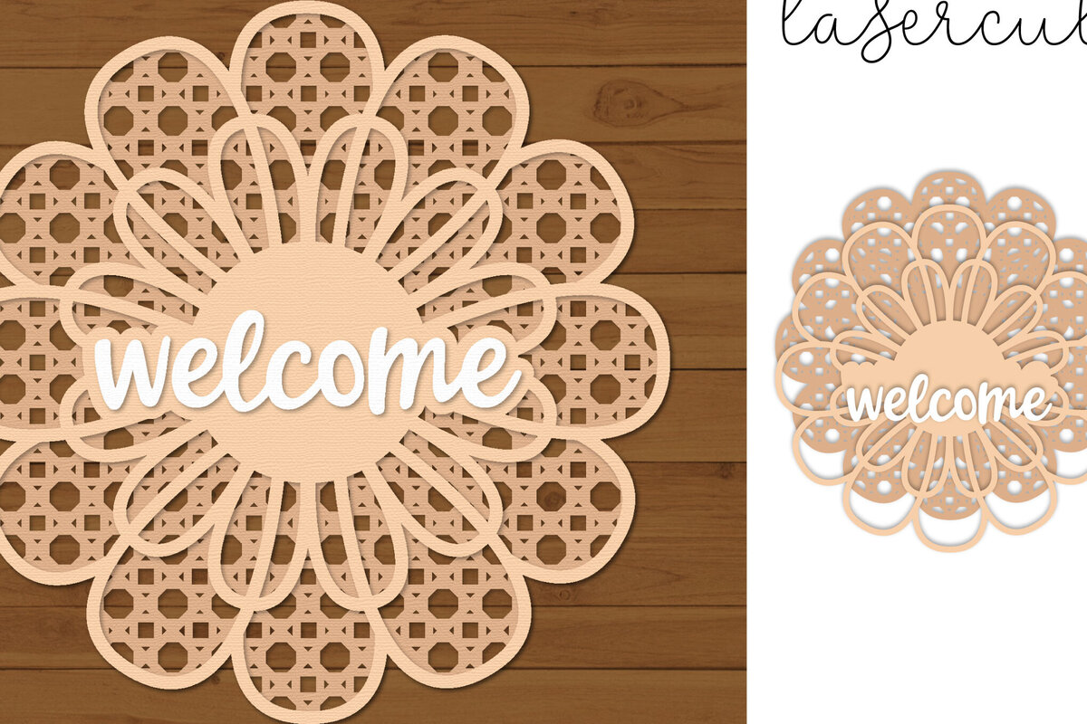 Intra απο ξύλο plywood 3mm-4mm πάχος – Rattan Sign Lasercut - Πρότυπο Lasercut Δίασταση  40x30 cm INTRAFABR-121369170