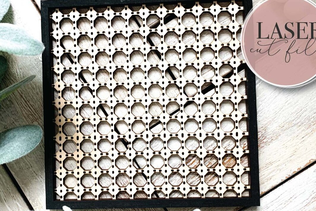 Σετ των 2 Intra απο ξύλο plywood 3mm-4mm πάχος – Rattan Square Δίασταση  20x20 cm INTRAFABR-70685965