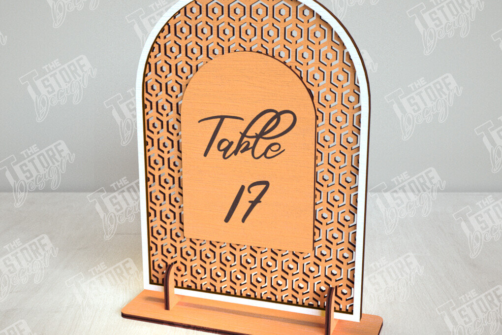 Σετ των 2 Intra απο ξύλο plywood 3mm-4mm πάχος – Αριθμοί τραπεζιού Rattan | Σημάδι αριθμού πίνακα Δίασταση  20x20 cm INTRAFABR-113527524