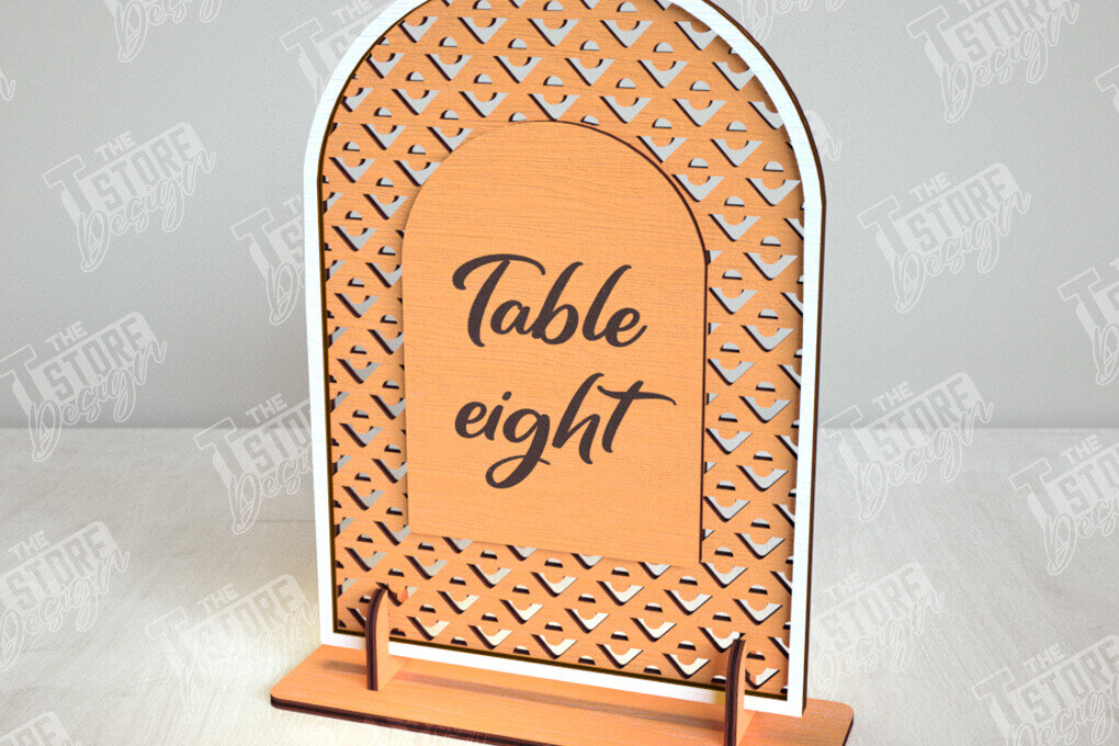 Σετ των 2 Intra απο ξύλο plywood 3mm-4mm πάχος – Αριθμοί τραπεζιού Rattan | Σημάδι αριθμού πίνακα Δίασταση  20x20 cm INTRAFABR-113527501