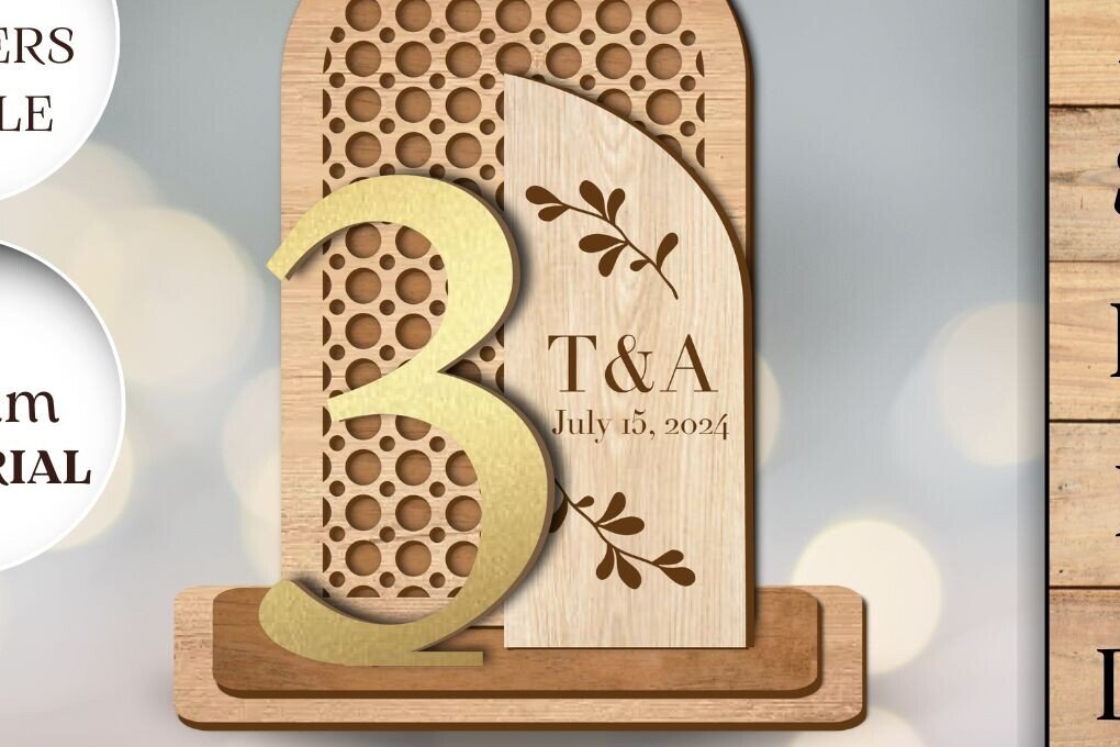 Σετ των 2 Intra απο ξύλο plywood 3mm-4mm πάχος – Αριθμοί Τραπεζιού Γάμου Rattan Δίασταση  20x20 cm INTRAFABR-95299623