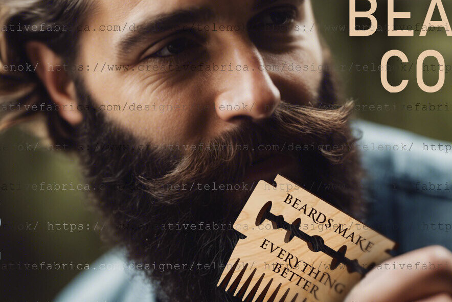 Σετ των 2 Intra απο ξύλο plywood 3mm-4mm πάχος – Razor Beard Comb | Δώρο Ημέρα του Πατέρα Δίασταση  20x20 cm INTRAFABR-97992417