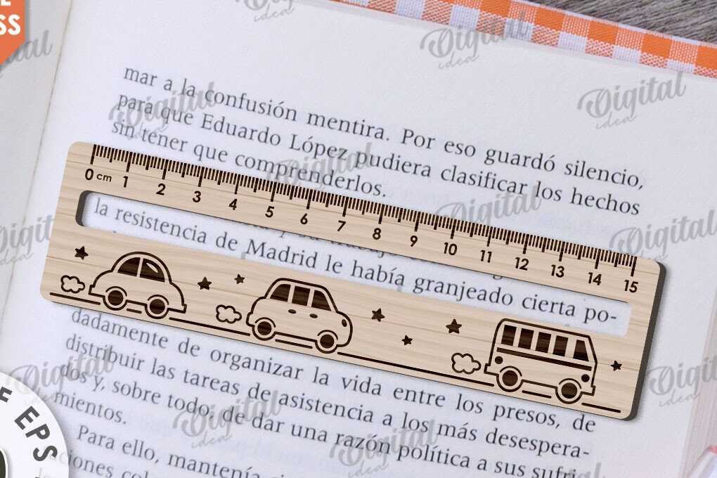 Σετ των 2 Intra απο ξύλο plywood 3mm-4mm πάχος – Βοήθημα ανάγνωσης με  κοπής με λέιζερ χάρακα Δίασταση  20x20 cm INTRAFABR-108960037