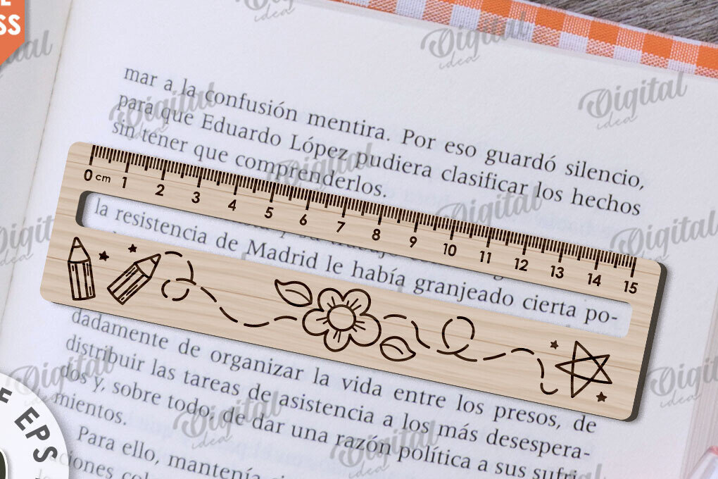 Σετ των 2 Intra απο ξύλο plywood 3mm-4mm πάχος – Βοήθημα ανάγνωσης με  κοπής με λέιζερ χάρακα Δίασταση  20x20 cm INTRAFABR-108960076