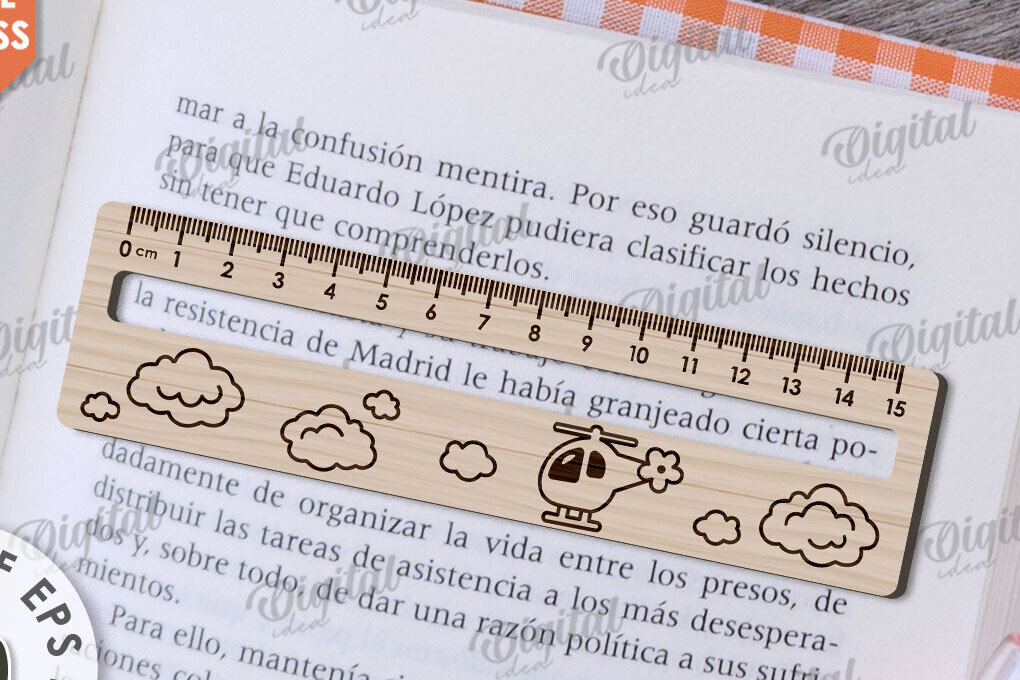 Σετ των 2 Intra απο ξύλο plywood 3mm-4mm πάχος – Βοήθημα ανάγνωσης με  κοπής με λέιζερ χάρακα Δίασταση  20x20 cm INTRAFABR-108960116