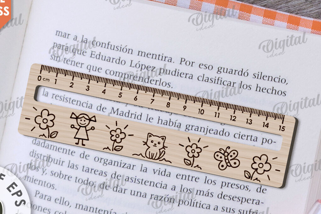 Σετ των 2 Intra απο ξύλο plywood 3mm-4mm πάχος – Βοήθημα ανάγνωσης με  κοπής με λέιζερ χάρακα Δίασταση  20x20 cm INTRAFABR-108960212