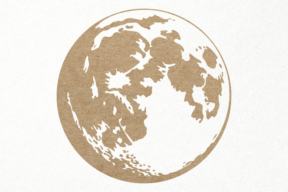 Σετ των 2 Intra απο ξύλο plywood 3mm-4mm πάχος – Ρεαλιστικό Moon. Πανσέληνος Φάση Δίασταση  20x20 cm INTRAFABR-106004202