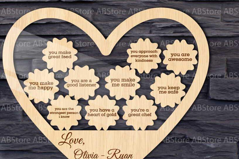 Σετ των 2 Intra απο ξύλο plywood 3mm-4mm πάχος – Λόγοι για τους οποίους I Love You Mom Stand Decor Δίασταση  20x20 cm INTRAFABR-117142443