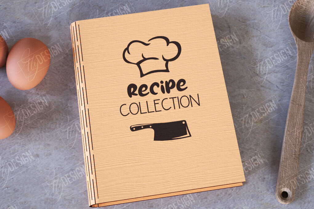 Σετ των 2 Intra απο ξύλο plywood 3mm-4mm πάχος – Βιβλίο Συνταγών |Εξώφυλλο βιβλίου|Συνταγές βιβλίων μαγειρικής Δίασταση  20x20 cm INTRAFABR-113524927