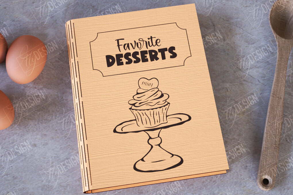 Σετ των 2 Intra απο ξύλο plywood 3mm-4mm πάχος – Βιβλίο Συνταγών |Εξώφυλλο βιβλίου|Συνταγές βιβλίων μαγειρικής Δίασταση  20x20 cm INTRAFABR-113524977