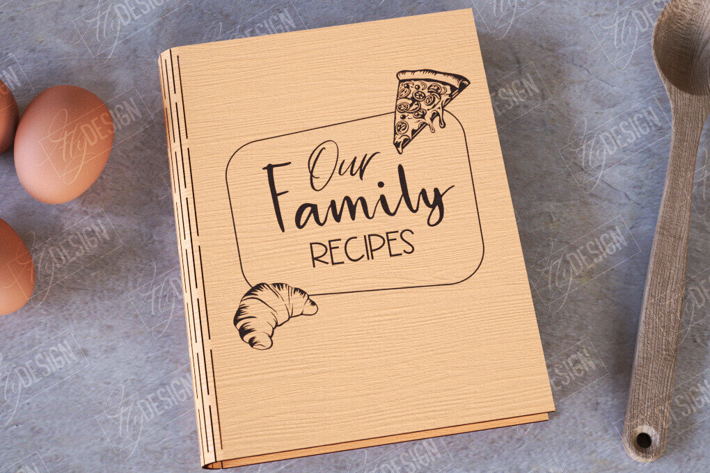 Σετ των 2 Intra απο ξύλο plywood 3mm-4mm πάχος – Βιβλίο Συνταγών |Εξώφυλλο βιβλίου|Συνταγές βιβλίων μαγειρικής Δίασταση  20x20 cm INTRAFABR-113525004