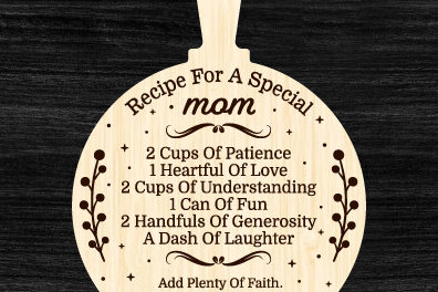 Σετ των 2 Intra απο ξύλο plywood 3mm-4mm πάχος – Συνταγή για μια ειδική μαμά κοπτική σανίδα Δίασταση  20x20 cm INTRAFABR-94395483