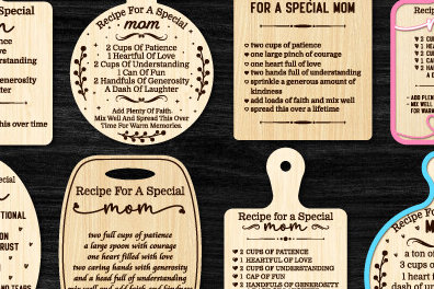 Σετ των 2 Intra απο ξύλο plywood 3mm-4mm πάχος – Συνταγή για Special Mom Bundle Δίασταση  20x20 cm INTRAFABR-94395403