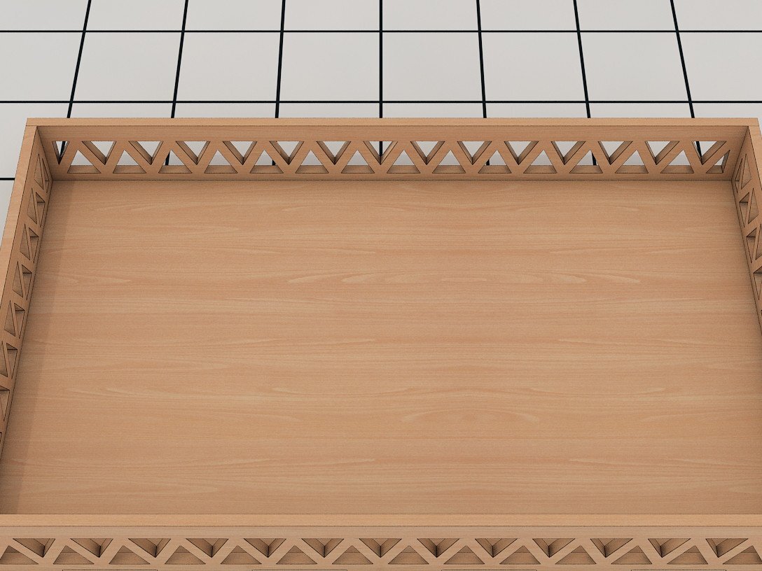 Σετ των 2 Intra απο ξύλο plywood 3mm-4mm πάχος – Ορθογώνιος δίσκος σερβιρίσματος Αρχείο Laser Δίασταση  20x20 cm INTRAFABR-39948598